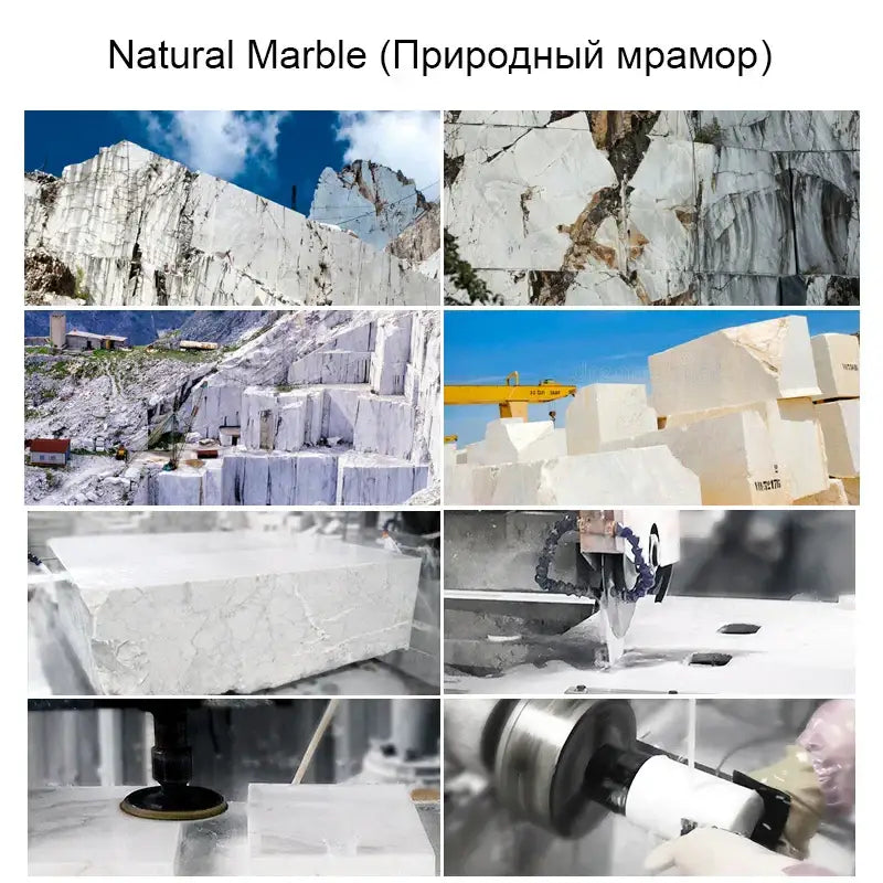 White natural marble with subtle gray veining shown in polished and raw forms for decorbites black marble bathroom accessories set