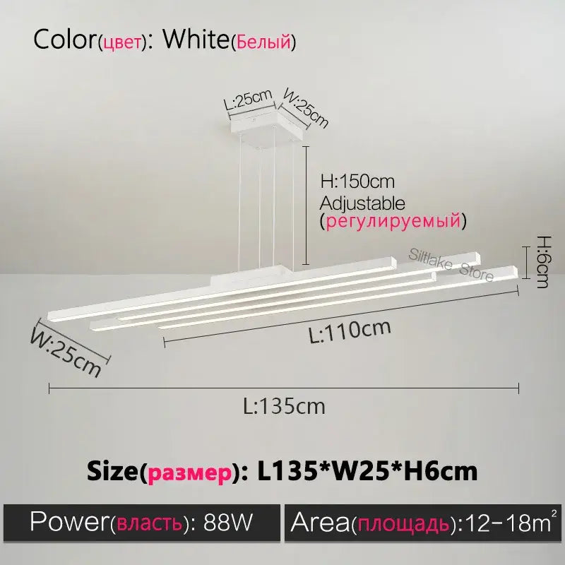 White adjustable led ceiling light fixture with three horizontal bars in a decorbites black nordic minimalist design