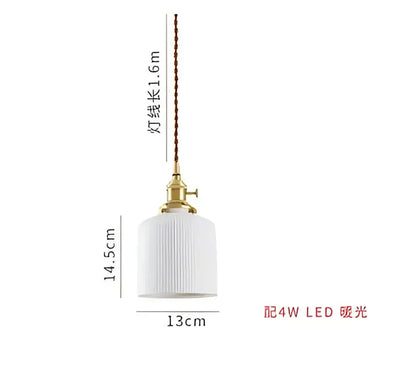 White ribbed ceramic pendant light with brass hardware and 1.6m cord for modern or rustic interiors decorbites blue glass pendant