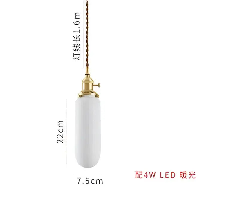 A sleek white ceramic pendant light with gold-toned fixture and twisted cord for modern interiors, complementing decorbites blue glass pendant lights
