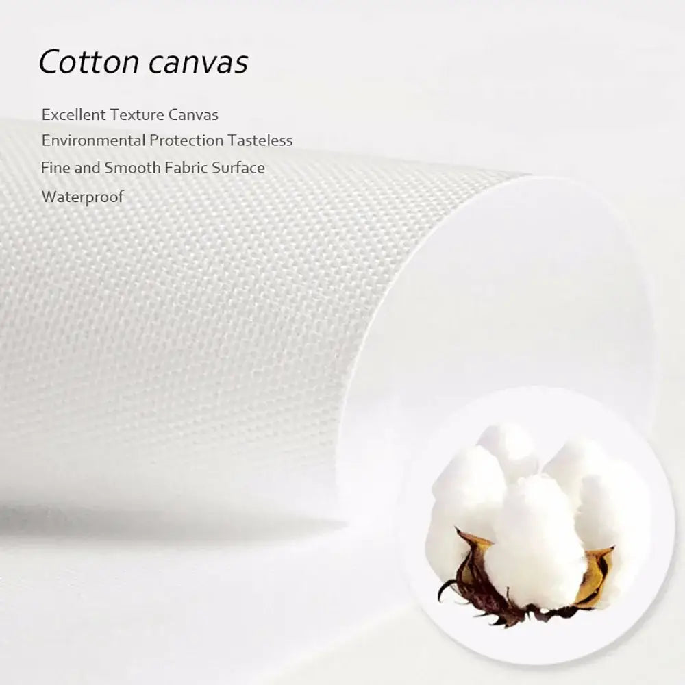 White cotton canvas fabric with fine textured weave and smooth surface for DecorBites™ bohemian beach landscape wall art