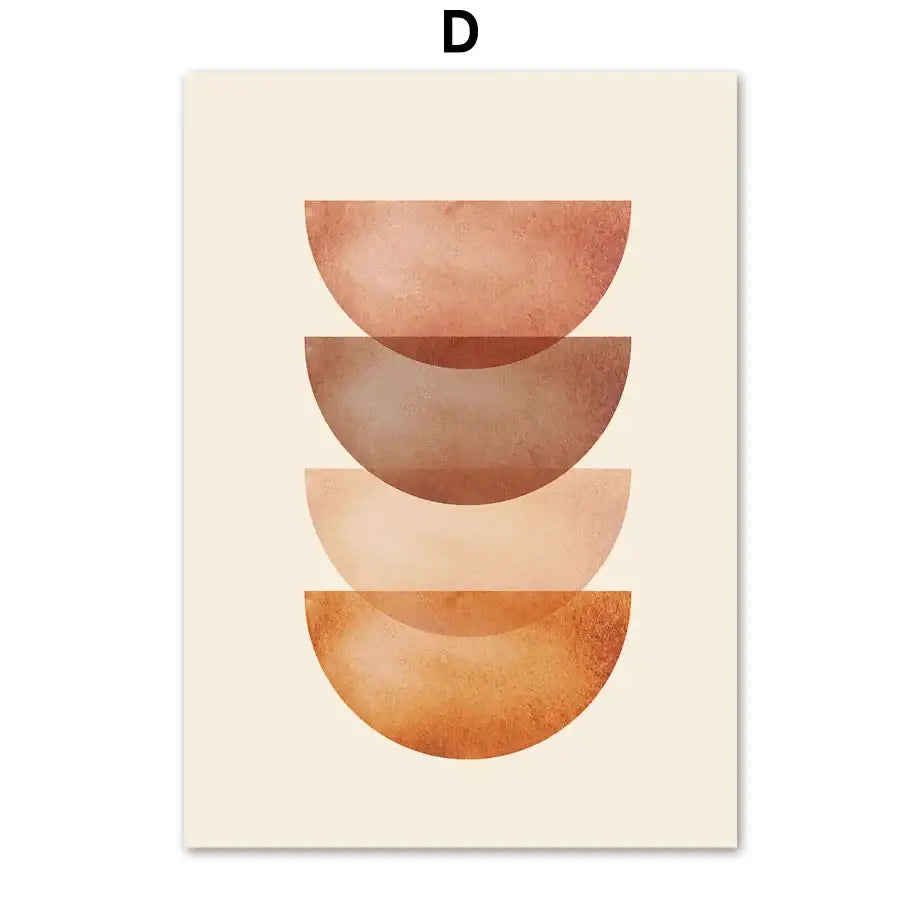 Beigé decorbites™ bohemian wall art canvas painting featuring abstract geometry with terracotta and warm brown tones