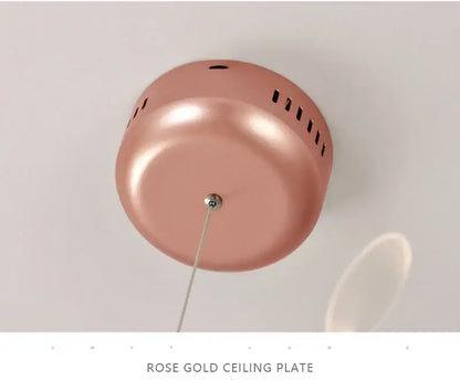 Rose gold ceiling plate with ventilation slots for DecorBites™ branch design nordic chandelier rose gold black
