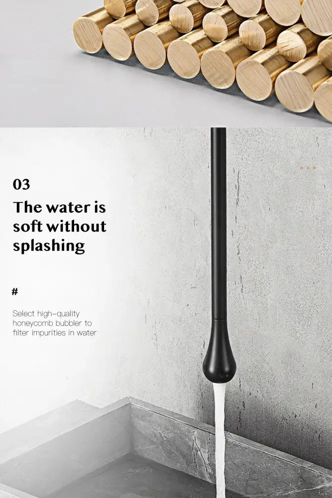Decorbites™ brass black luxury bathroom faucet single handle with black matte finish and smooth water flow