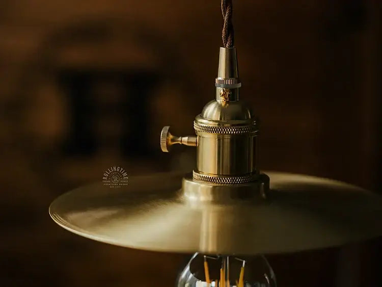 Decorbites brass chandelier industrial pendant light with brass finish and exposed Edison bulb for dining room use