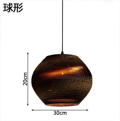 A spherical brown paper lantern with woven texture and warm lighting from decorbites pendant lights collection