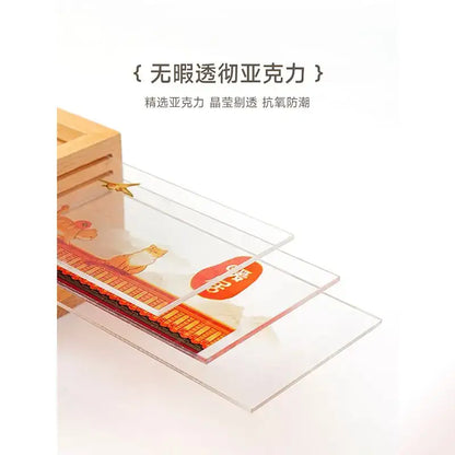 Clear acrylic storage trays with orange cat design and orange logo for decorBites Chinese wind lamp night light decor