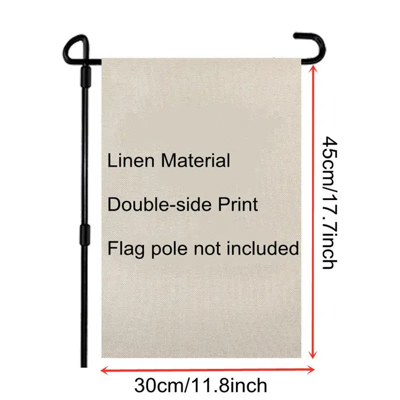 Beige linen garden flag with double-side print featuring decorbites christmas deer, 30cm by 45cm outdoor garden flags