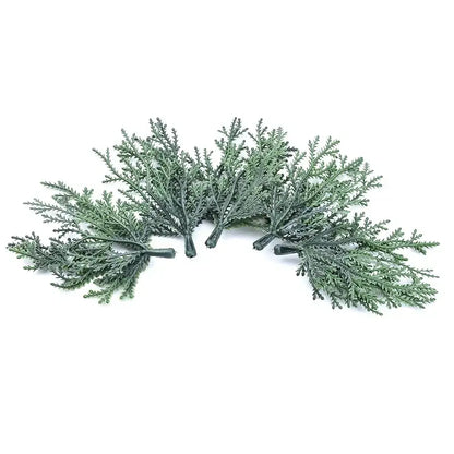 Artificial green foliage sprigs with textured leaves and dark stems for decorbites christmas garland home decor use