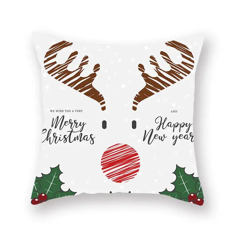 White decorbites christmas santa throw pillow with festive santa elk design for sofa and chair decor 45x45cm