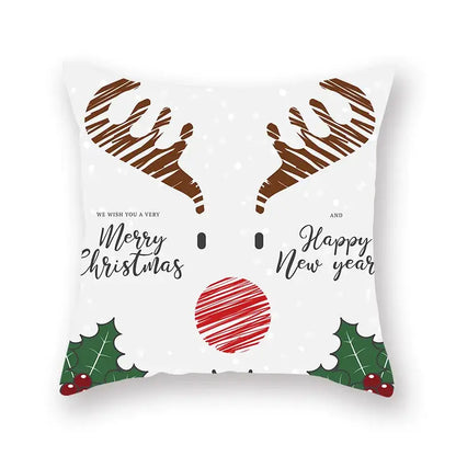 White decorbites christmas santa throw pillow with festive santa elk design for sofa and chair decor 45x45cm