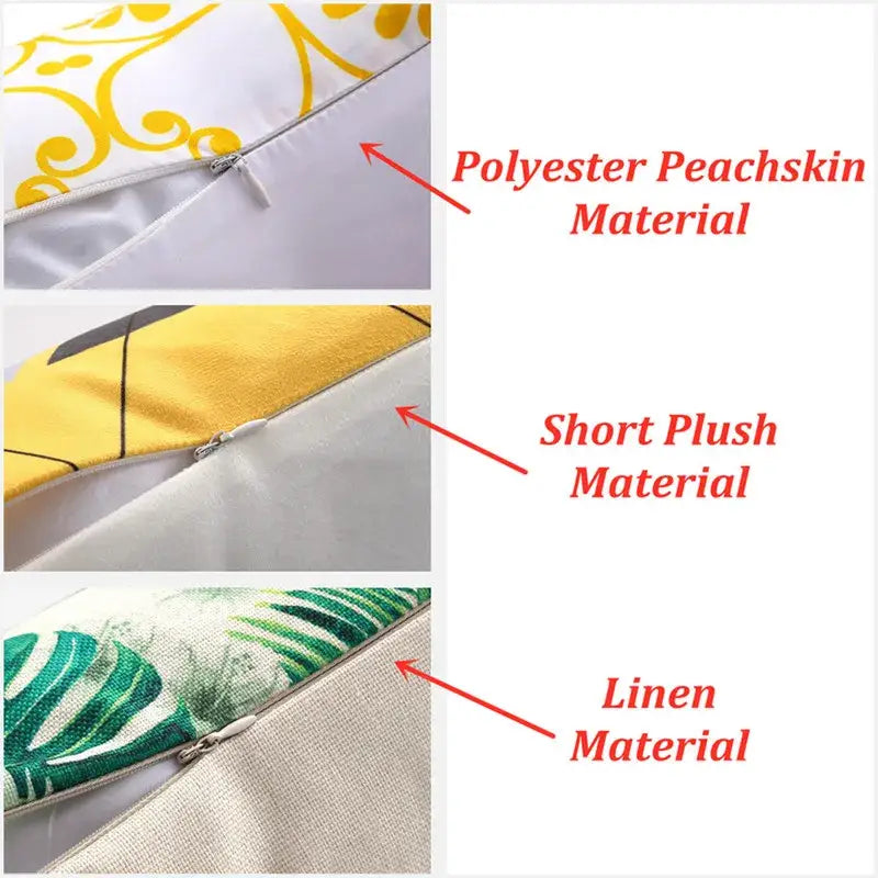 Yellow and white patterned decorbites christmas soft plush cushion cover with polyester peacheskin fabric 45x45cm