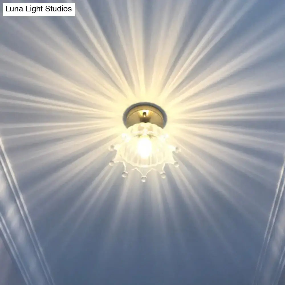 Decorbites™ classic glass ceiling light fixture with brass lamp holder and clear glass shades for corridor lighting