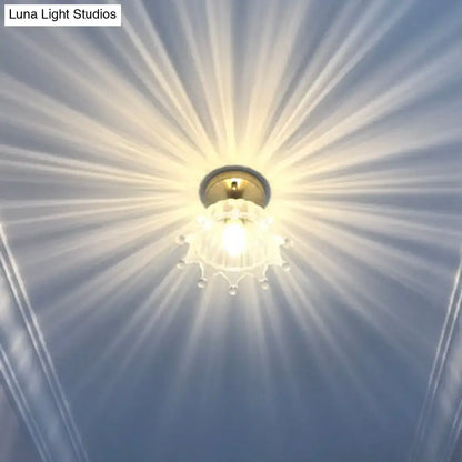 Decorbites™ classic glass ceiling light fixture with brass lamp holder and clear glass shades for corridor lighting