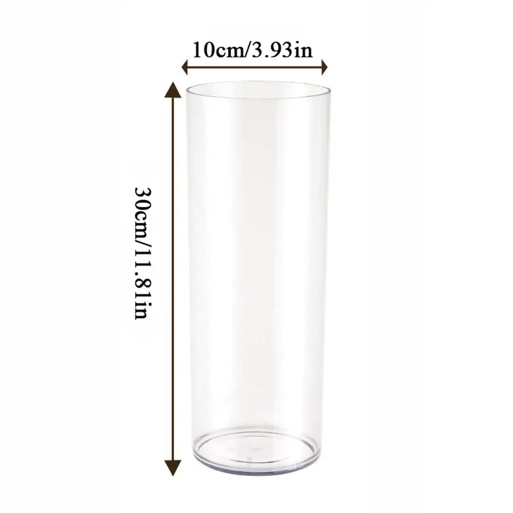 DecorBites clear acrylic cylinder vase 30cm tall 10cm wide clear acrylic for weddings and decor