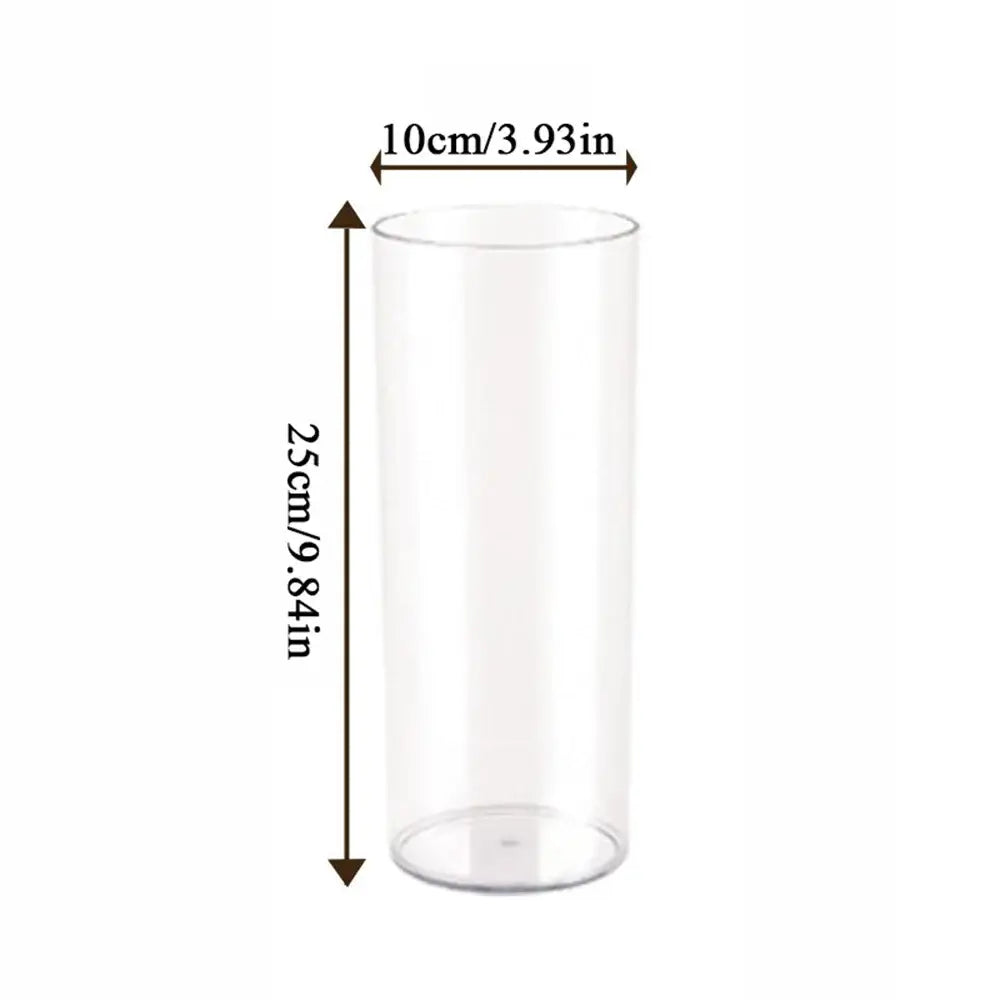 DecorBites clear acrylic hurricane flower vase large size 10cm diameter 25cm tall cylindrical design