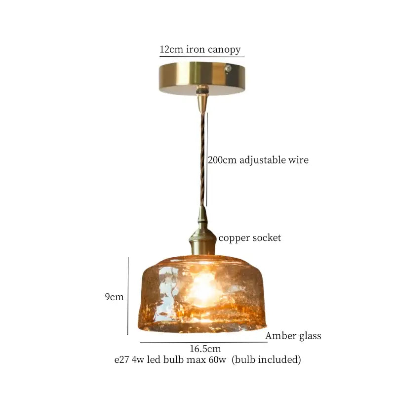 A warm amber glass pendant light with brass iron canopy and copper socket from decorbites clear glass led pair for bedroom