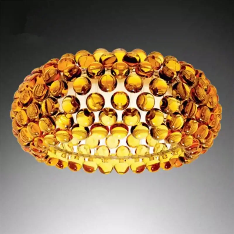 Amber-colored glass bead spherical pendant light fixture by Decorbites clear gold acrylic for living room chandelier