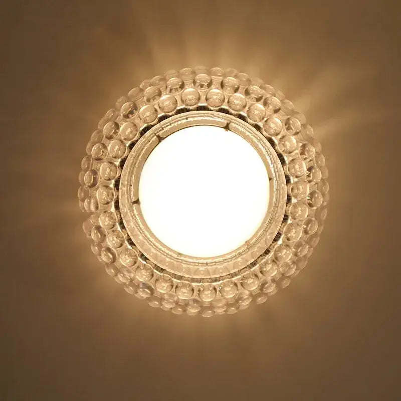 Decorbites clear gold acrylic pendant lights with a circular faceted glass bead design for living room chandelier
