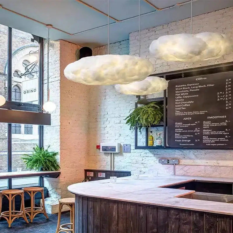 Decorbites cloud chandelier soft white silk cotton pendant lights hanging from ceiling for nursery decor