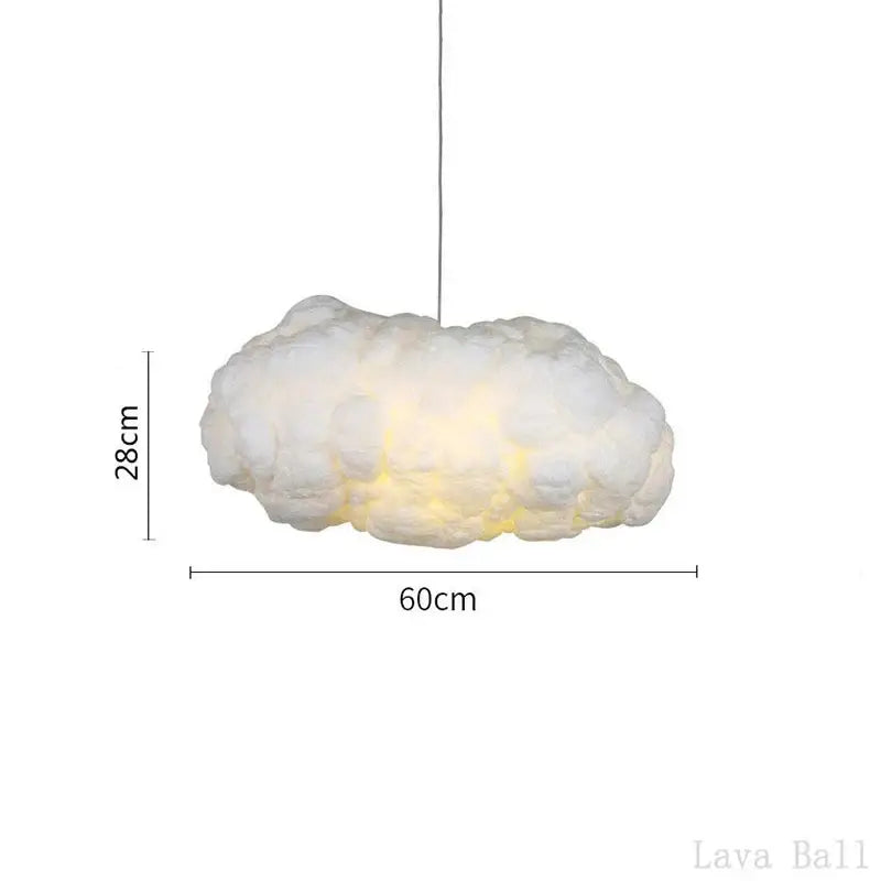 Decorbites cloud chandelier silk cotton nursery lamp with soft white cloud shape and warm glowing light