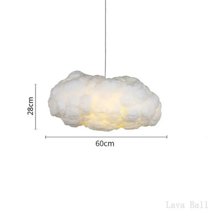 Decorbites cloud chandelier silk cotton nursery lamp with soft white cloud shape and warm glowing light