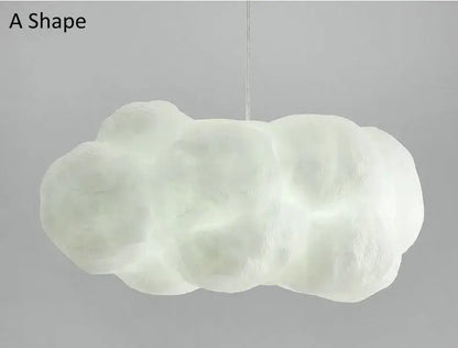A soft off-white fabric cloud chandelier by decorbites made of cotton hanging light for bedroom decor