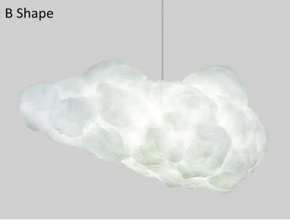 A soft white decorbites cloud chandelier with a textured fluffy cotton design for bedroom hanging light