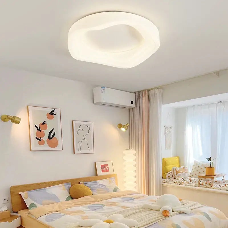 Modern white cloud cookie led chandelier by decorbites with soft diffused glow ideal for bedroom lighting