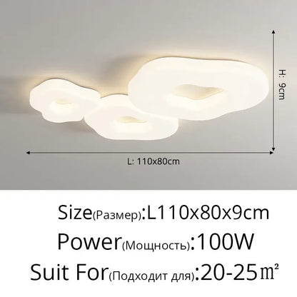Modern white decorbites cloud cookie led chandelier with minimalist cloud-shaped design for bedroom lighting