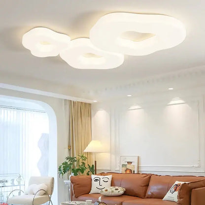 White cloud-shaped decorbites cloud cookie led chandelier with soft diffused glow for bedroom lighting