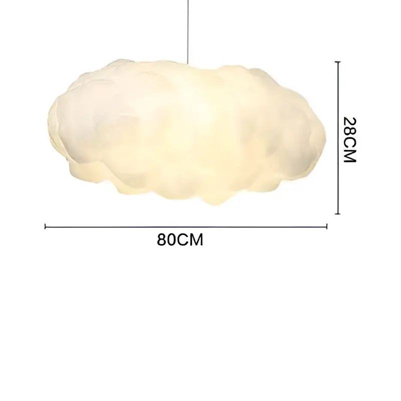 Decorbites cloud cotton pendant light soft off-white cloud shaped fabric textured glow for living room