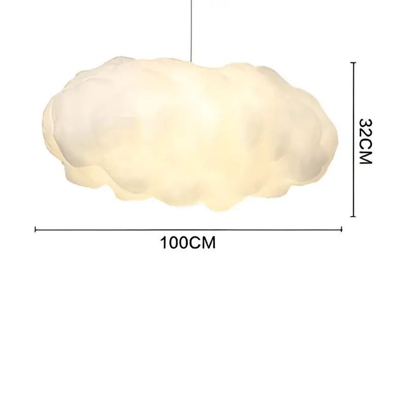 Decorbites cloud cotton pendant light with soft off-white fabric texture and subtle glow for living room lighting