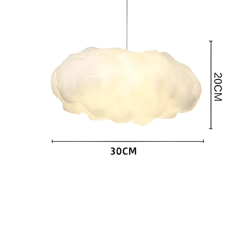 Decorbites cloud cotton pendant light is a soft off-white fabric cloud cotton pendant measuring 30cm by 20cm for living room