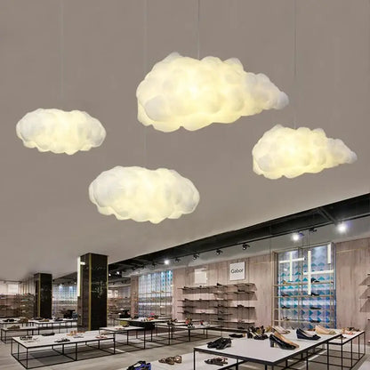 Soft glowing white decorbites cloud cotton pendant light shaped like clouds for living room ceiling decor