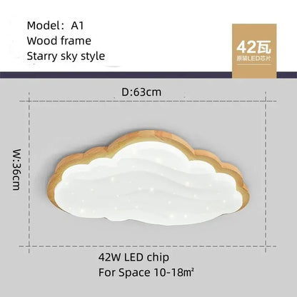 Decorbites cloud lamp warm white led ceiling light with natural wood frame and starry sky diffuser for bedroom decor