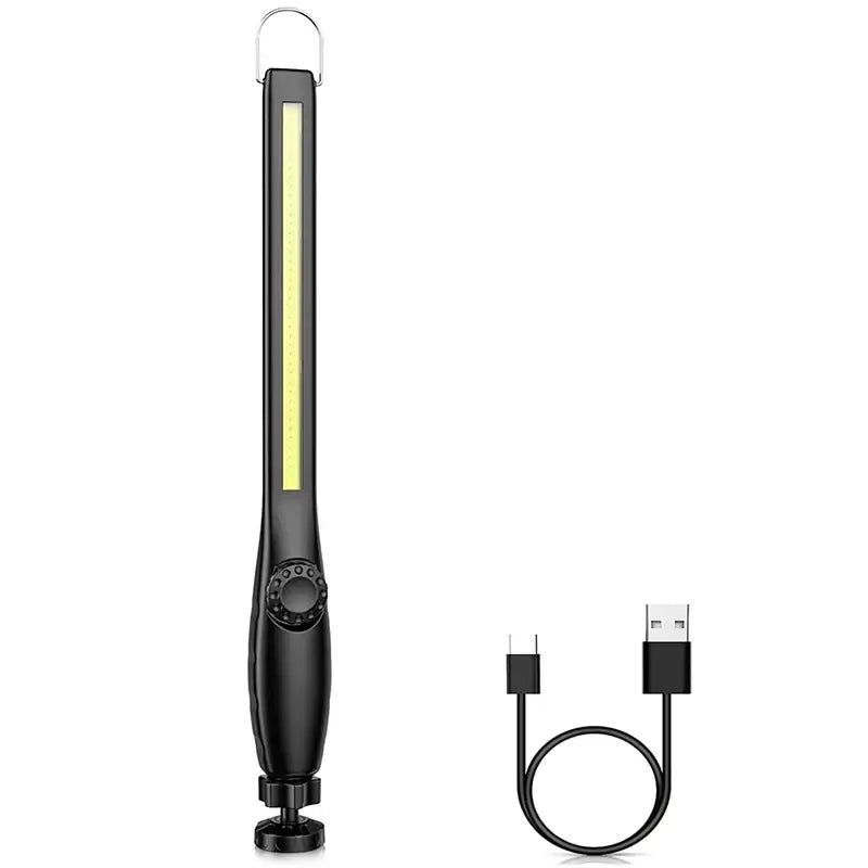 Black Decorbites cob led clip on work light with adjustable brightness control for garage and inspection tasks