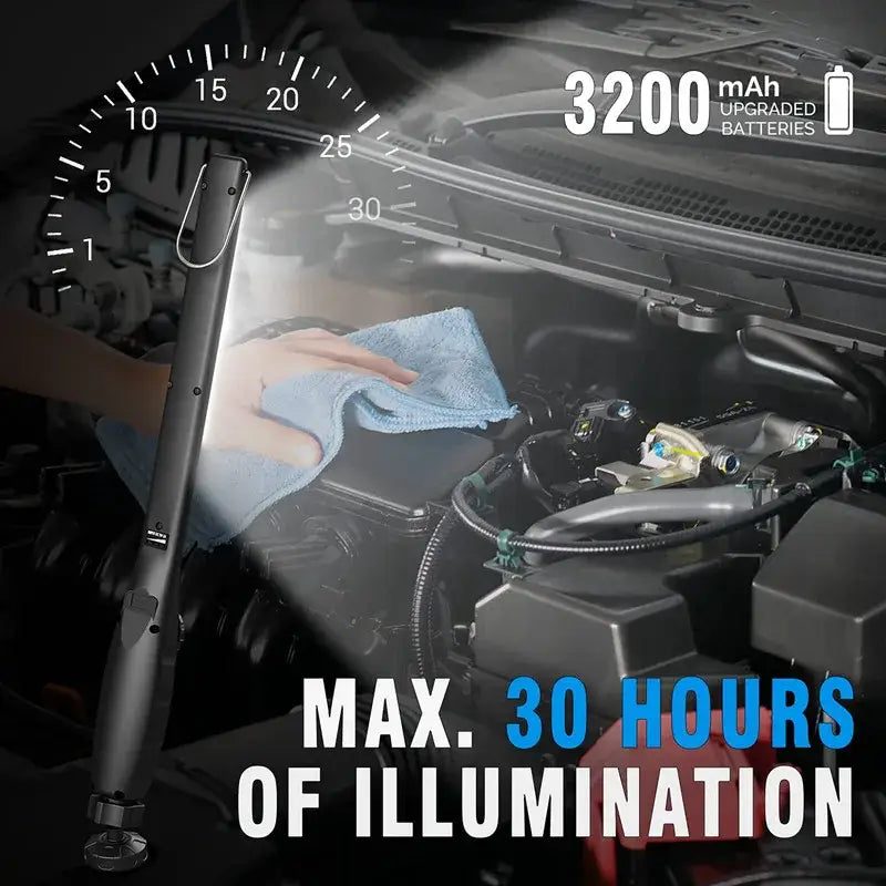 A sleek black decorbites cob led work light with sturdy grip and adjustable brightness for garage inspection and nightlight use