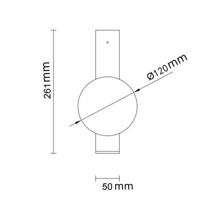 Decorbites™ contemporary wall light minimalist circular wall light with rectangular stem 120mm diameter wall light