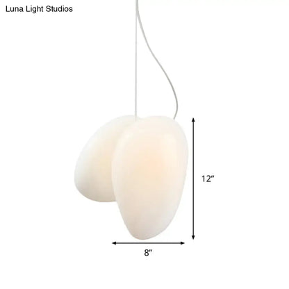 Contemporary cream-colored decorbites™ pendant light with white glass stacked design for dining room ceiling 220v-240v 110v-120v
