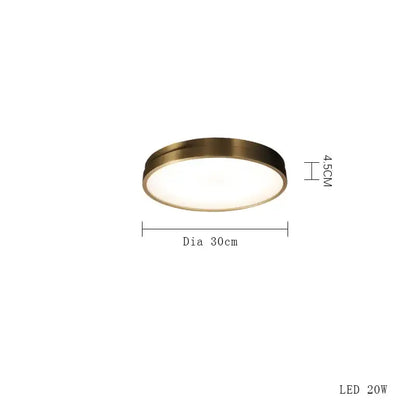 DecorBites™ Copper Ceiling Lamp: Modern Round Surface Mounted Lighting for Bedroom