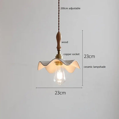 Decorbites™ Kupfer-Keramik-LED-Hängeleuchte mit Holzgriff für die Einrichtung zu Hause