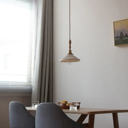 Decorbites™ Kupfer-Keramik-LED-Hängeleuchte mit Holzgriff für die Einrichtung zu Hause