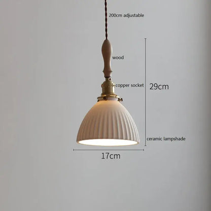 Decorbites™ Kupfer-Keramik-LED-Hängeleuchte mit Holzgriff für die Einrichtung zu Hause