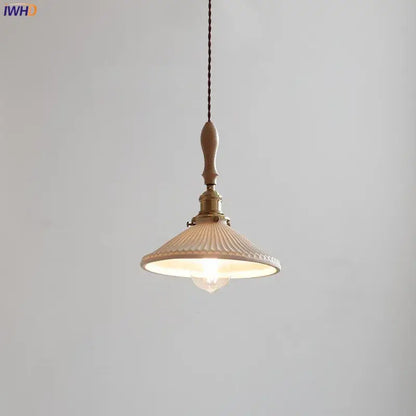 Decorbites™ Kupfer-Keramik-LED-Hängeleuchte mit Holzgriff für die Einrichtung zu Hause