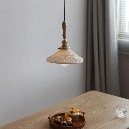 Decorbites™ Kupfer-Keramik-LED-Hängeleuchte mit Holzgriff für die Einrichtung zu Hause