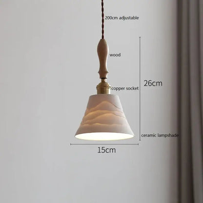 Decorbites™ Kupfer-Keramik-LED-Hängeleuchte mit Holzgriff für die Einrichtung zu Hause
