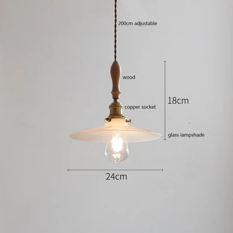Decorbites™ Kupfer-Keramik-LED-Hängeleuchte mit Holzgriff für die Einrichtung zu Hause