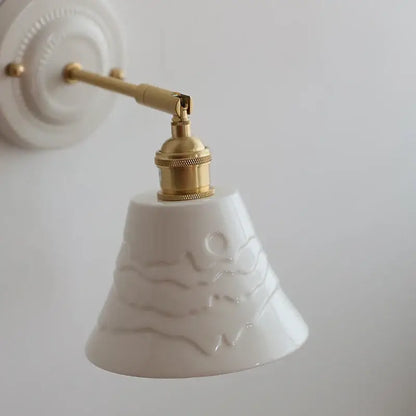 DecorBites™ Copper Ceramic LED Wall Lamp with Pull Chain Switch for Stair Living Room