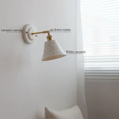 DecorBites™ Copper Ceramic LED Wall Lamp with Pull Chain Switch for Stair Living Room